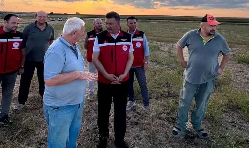Muratlı'da çekirge üreme alanlarında mücadele çalışmaları yürütüldü