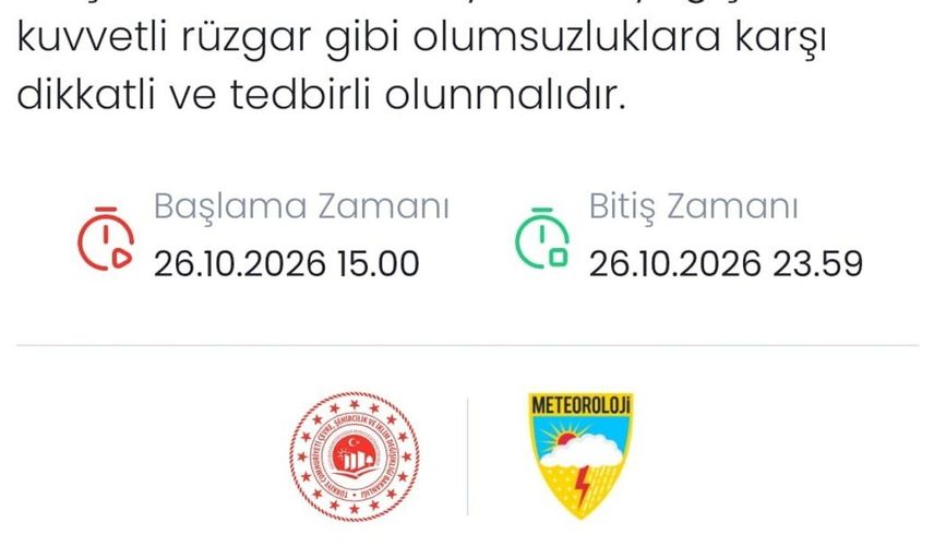 Denizli'de kuvvetli sağanak ve gök gürültülü yağış bekleniyor