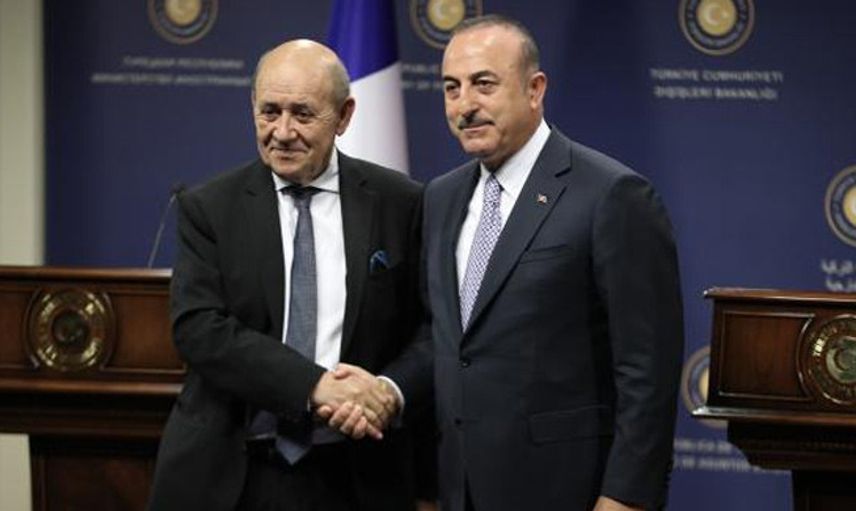 Bakan Çavuşoğlu İle Fransız Mevkidaşı Le Drian Görüştü