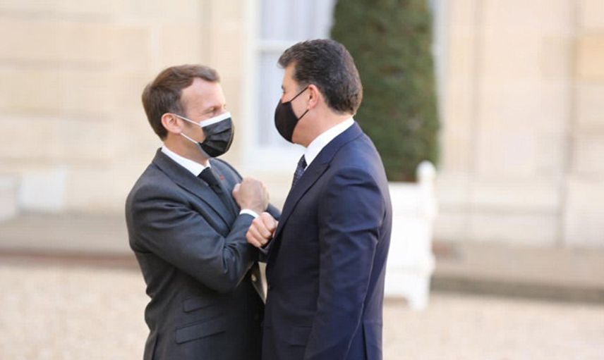 Barzani ile Macron Paris'te Buluştu