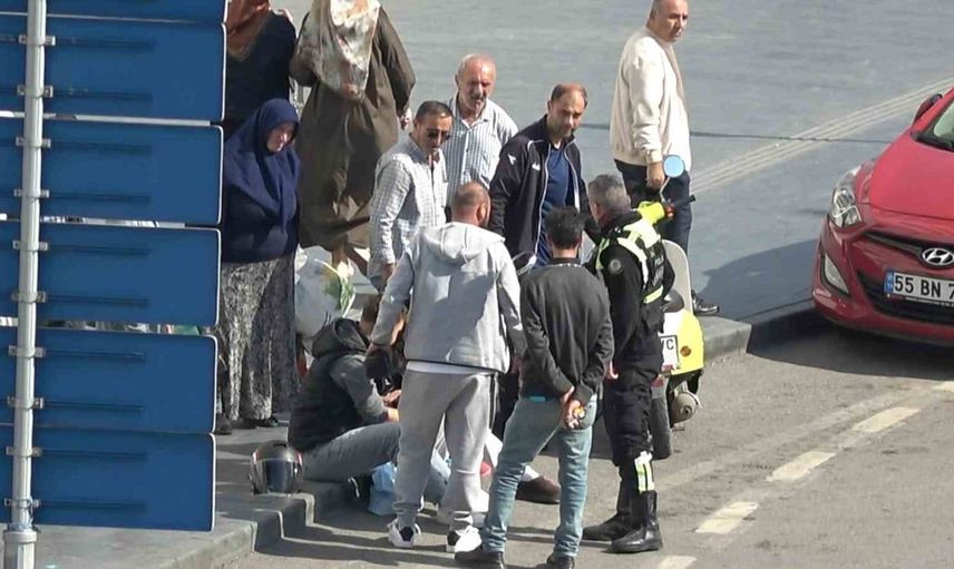Samsun'da motosiklet kazası: Sürücü ve yolcu yara almadan kurtuldu