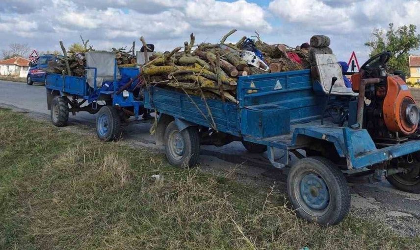 Uzunköprü'de hazine arazisinden odun kesenler yakalandı