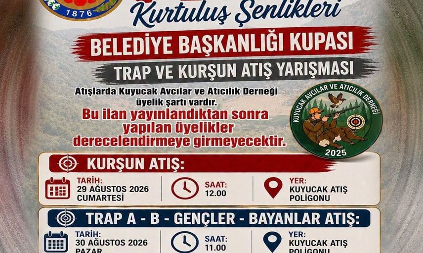 Kuyucak’ta kurtuluş şenlikleri öncesi atıcılık yarışı heyecanı