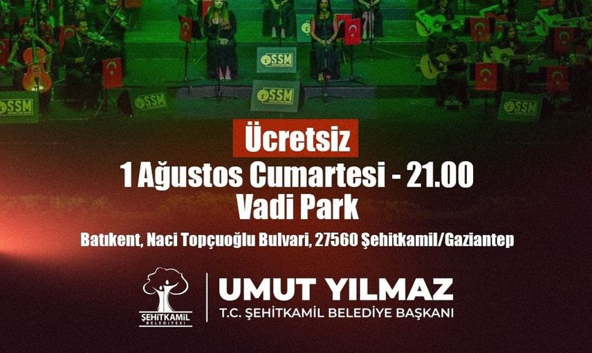 Şehitkamil gençlik orkestrası, Vadi Park’ta müzikseverlerle buluşuyor
