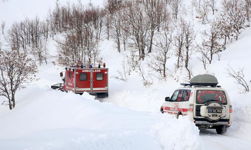 Bitlis'te Sobadan Zehirlenen Aileye Paletli Ambulansla Ulaşıldı
