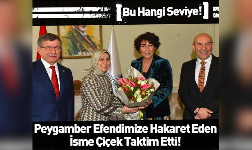 Bu kadar düştünüz mü? Ahmet Davutoğlu, Hz. Muhammed'e hakaret eden isme çiçek verdi!