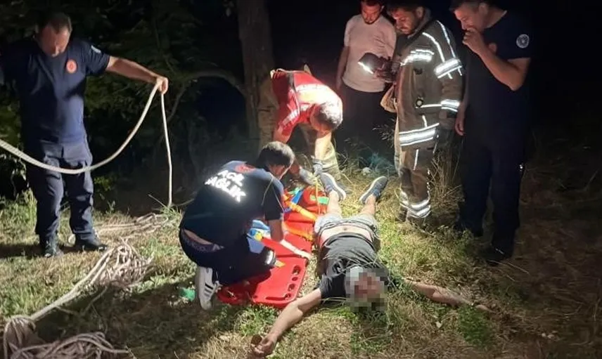 Alkollü sürücünün manevra faciasi: 50 metreden uçurumdan düştü
