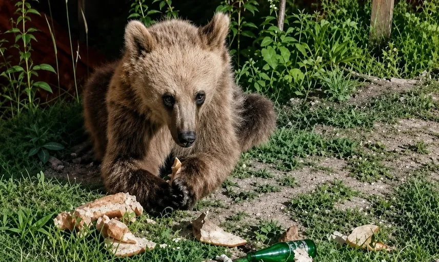 Piknik alanında bozayı ile yaşanan ilginç anlar: Doğal yaşamda değişim riski