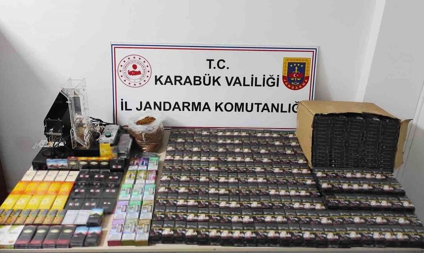 Karabük'te düzenlenen operasyonda kaçak tütün ve sigara ele geçirildi