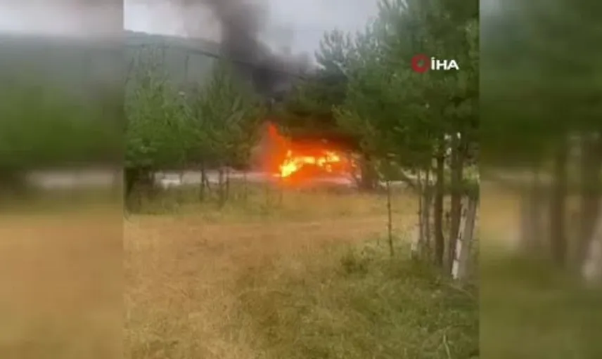 Tokat'ta yanan otomobilde patlama paniğe yol açtı