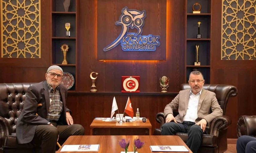 Rektör Kırışık, şehit Nuri Özcan’ın babası Mehmet Özcan ile görüştü