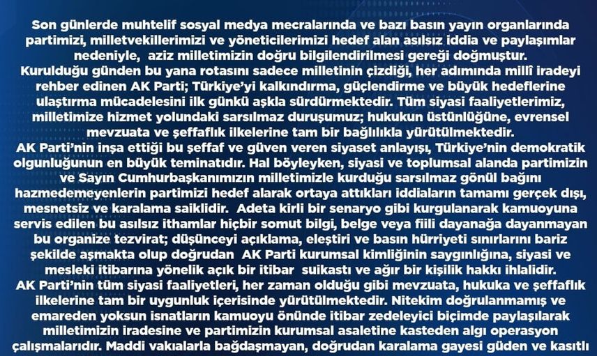 AK Parti'den sosyal medya iddialarına karşı sert yanıt: Yasal süreçler başlatılacak