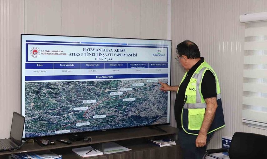 Defne mahalle muhtarları Türkiye’nin en büyük atık su tünelini ziyaret etti