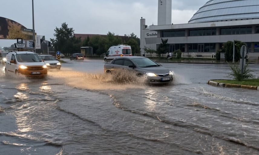 Erzincan'da akşam saatlerinde sağanak yağış etkisi arttı