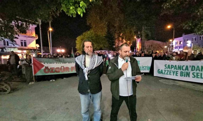 Sapanca’da Gazze için düzenlenen yürüyüşte dayanışma mesajları verildi