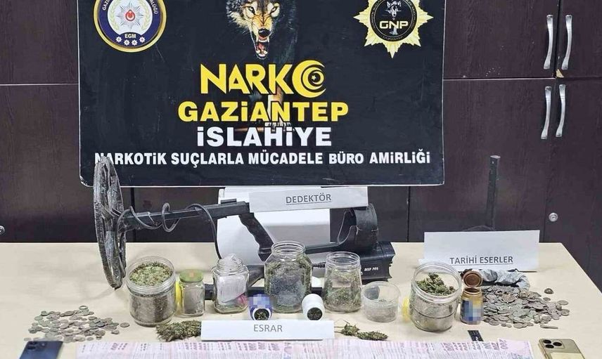 Gaziantep'te tarihi sikke operasyonu: 495 eser ve 1 gözaltı