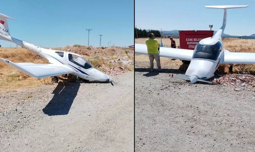 Çanakkale’de eğitim uçağı tarlaya düştü: Çok sayıda ekip bölgeye sevk edildi