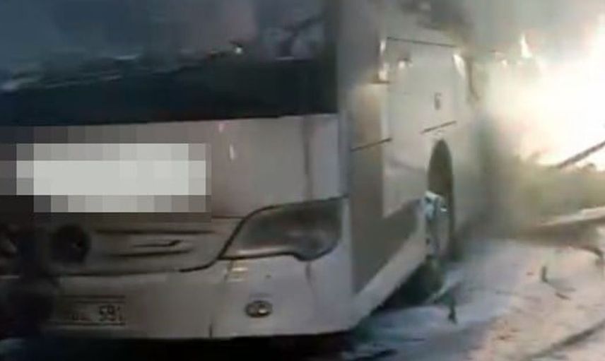 Bolu'daki yolcu otobüsünde çıkan yangın yolculukları etkiledi