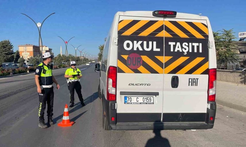 Karaman'da okul servislerine yönelik güvenlik denetimleri başladı