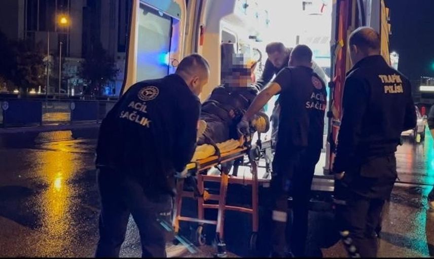 Bursa'da motosiklet devrildi, yaralının rahatlığı dikkat çekti
