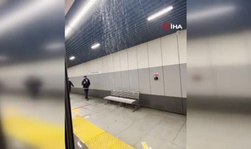 Yenibosna metrosunda su sızıntısı endişe yarattı