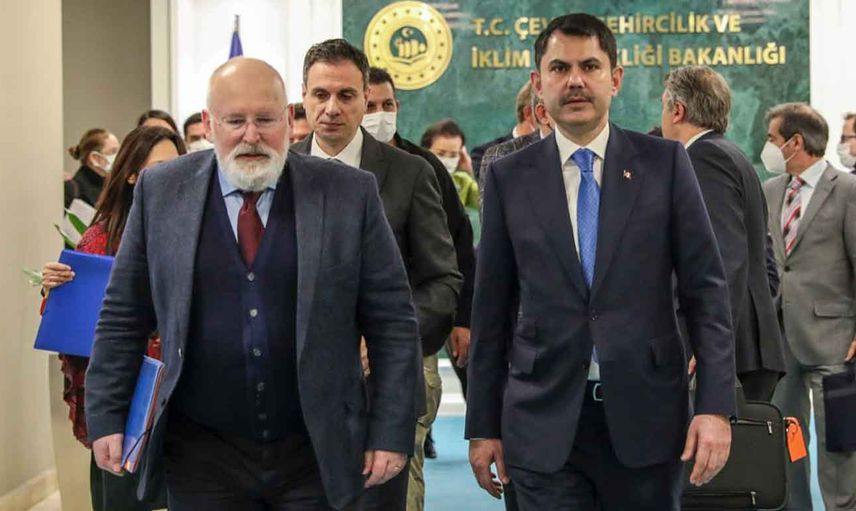 Çevre, Şehircilik ve İklim Değişikliği Bakanı Murat Kurum, AB Komisyonu Kıdemli Başkan Yardımcısı Timmermans ile görüştü
