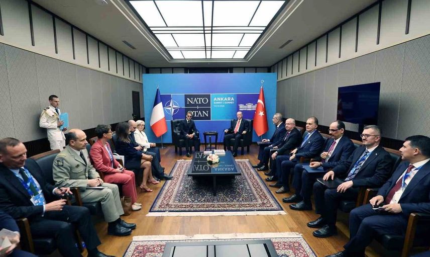 Cumhurbaşkanı Erdoğan, Fransa Cumhurbaşkanı Macron ile görüştü