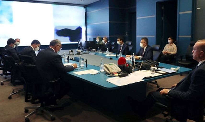 Cumhurbaşkanı Erdoğan, Kriz Merkezi'nde Yangınlar Hakkında Bilgi Aldı