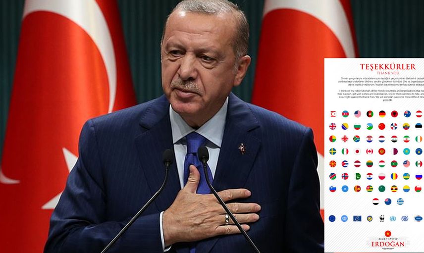Cumhurbaşkanı Erdoğan’dan Taziyelerini İleten Tüm Ülkelere Teşekkür Mesajı Geldi