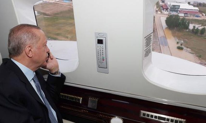 Cumhurbaşkanı Recep Tayyip Erdoğan, Akyurt'ta havadan inceleme gerçekleştirdi!