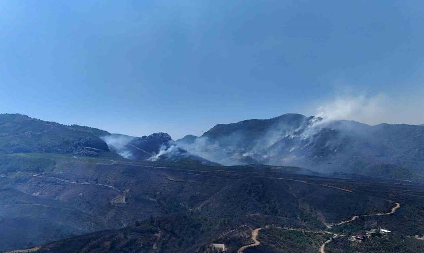 Alanya'daki orman yangınında mücadele ikinci gününde: Bölge dron ile görüntülendi