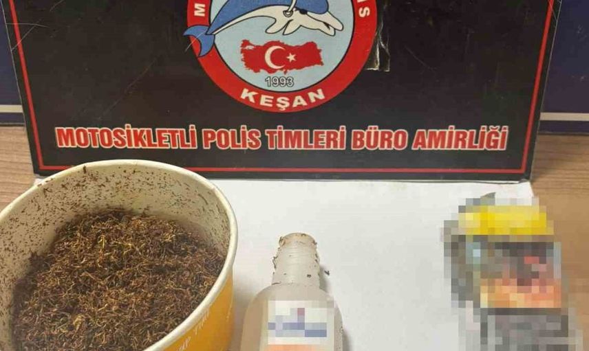 Keşan'da uyuşturucu madde ile 2 aranan şüpheli yakalandı