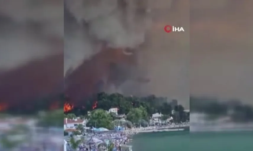 Halkidiki Yarımadası’ndaki orman yangını 350 hektarı kül etti