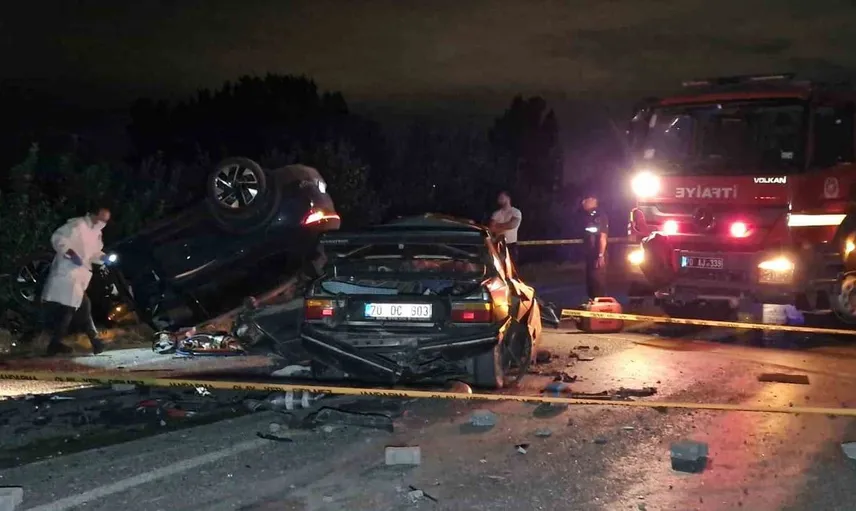 Karaman'da iki otomobil çarpıştı: can kaybı ve yaralı var