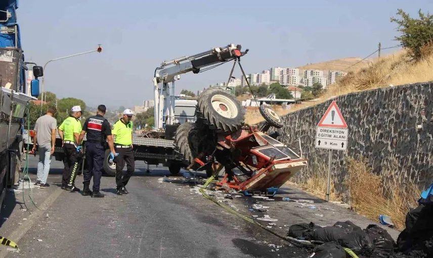 Aydın'da traktör ile tır çarpıştı: bir ölü, iki yaralı