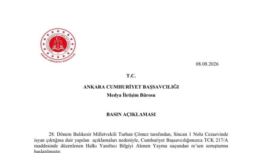 Turhan Çömez hakkında “halkı yanıltıcı bilgiyi yayma” suçundan soruşturma