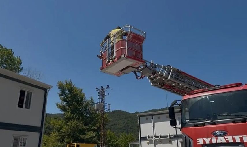 Ayancık'ta şantiye personeline yangın eğitimi