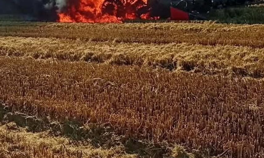 İpsala'da biçerdöver yangını hasat dönemini tehdit ediyor