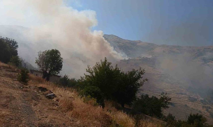 Pütürge'deki arazi yangınına müdahale sürüyor