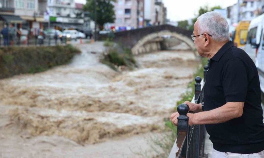 Ordu'da sağanak yağışlar dere ve ırmakları coşturdu