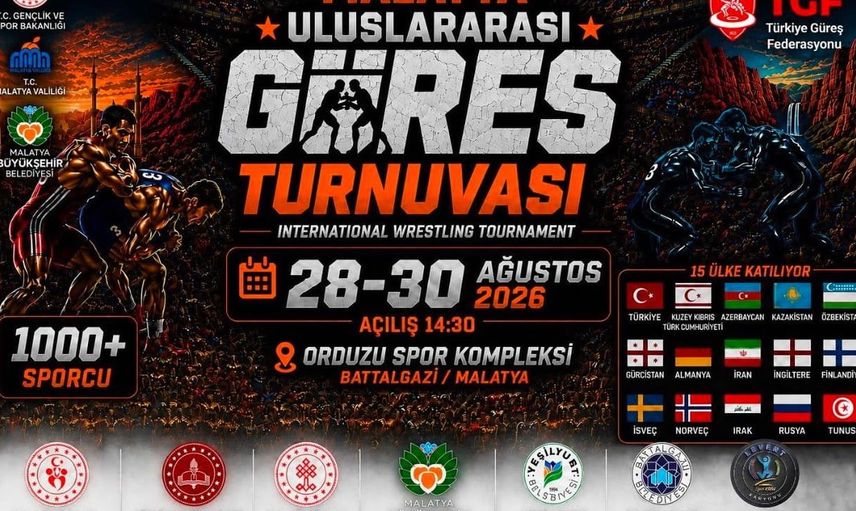 Malatya'da uluslararası güreş organizasyonu: 15 ülkeden bin 19 sporcu mindere çıkıyor