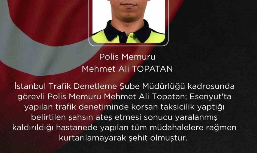 Esenyurt'ta şehit olan polis memuru için başsağlığı mesajı