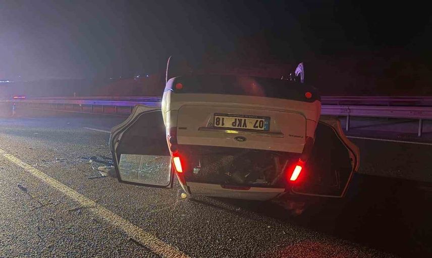 Bilecik'te takla atan otomobilin sürücüsü alkol testini reddetti