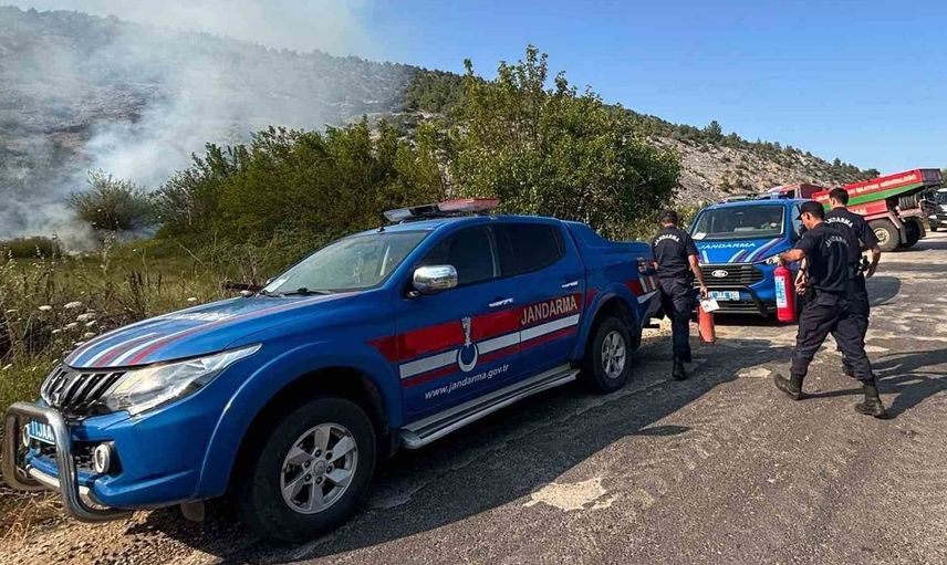 Bilecik'te elektrik direğinden çıkan kıvılcım orman yangınına neden oldu