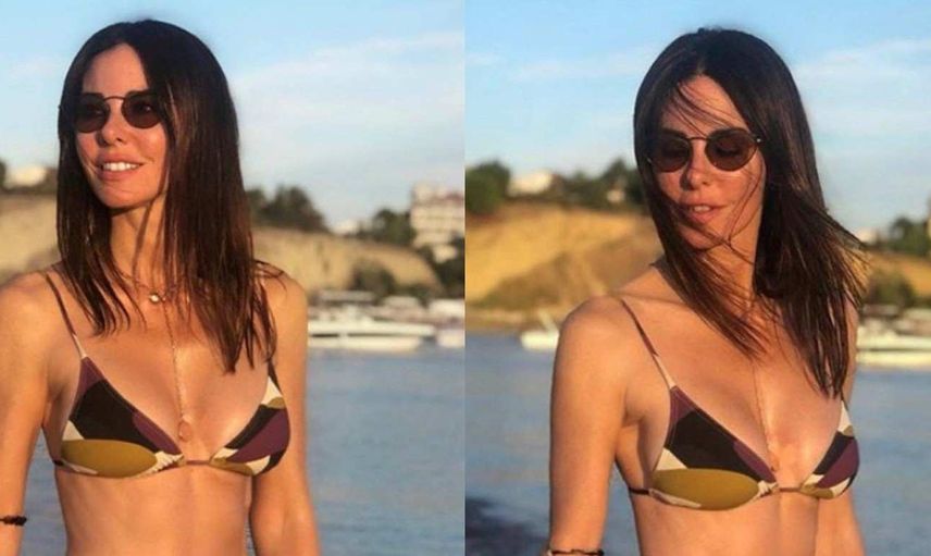 Defne Samyeli tatil pozlarıyla sıcak havaları iyice ısıttı! 49 yaşındaki Defne Samyeli kusursuz fiziği ile adından söz ettirdi
