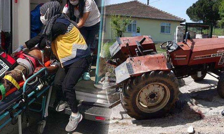 Devrilen Traktörün Altında Kalan Genç Ağır Yaralandı