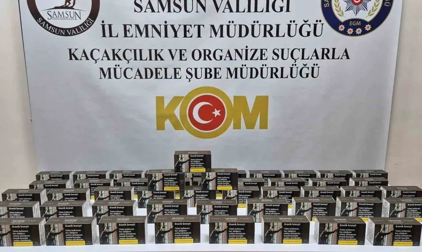 Samsun'da gerçekleştirilen operasyonda 10 bin makaron ele geçirildi