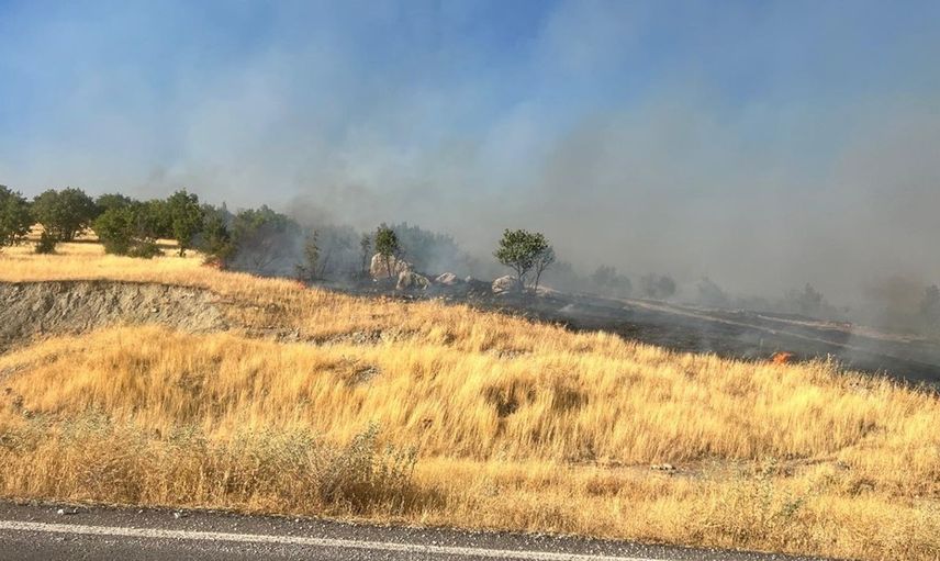 Diyarbakır'daki Kırsal Yangına Müdahale Devam Ediyor