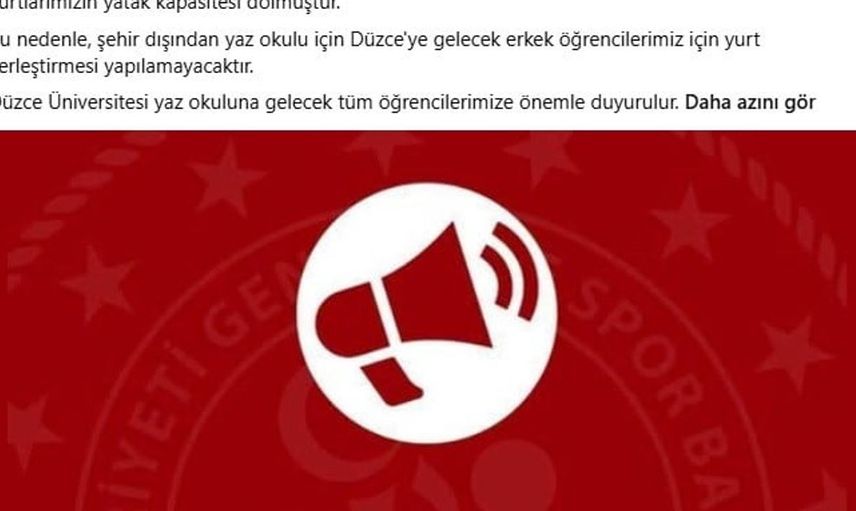 Düzce'deki erkek yurtlarının yatak kapasitesi doldu