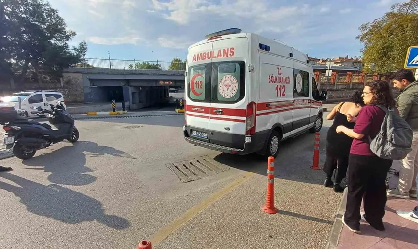 Bisiklet sürücüsü ön fren kazası sonucu ağır yaralandı